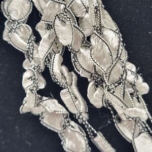 Black and White Scarf Necklace 34in